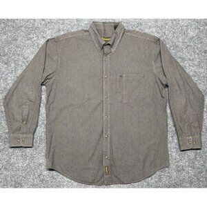 Timberland Shirt Mens L Blue Beige Gingham 100% Cotton Flannel Button Up